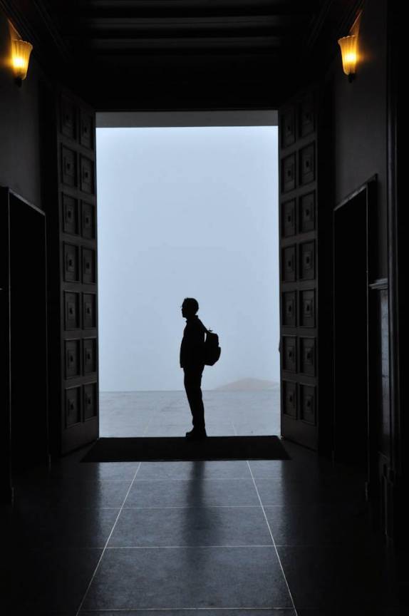 Visitando o Santuário de Monserrate em dia nublado, em Bogotá, na Colômbia